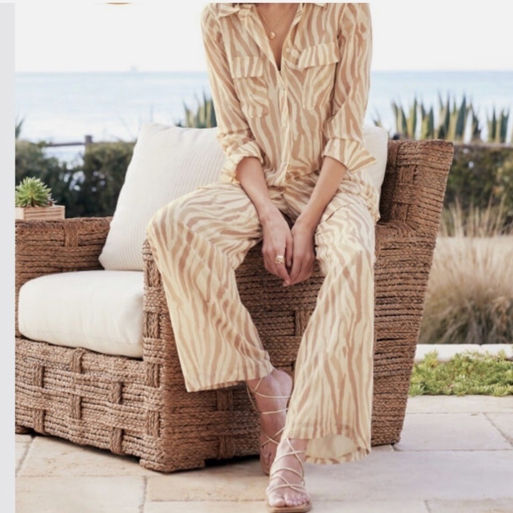 Soft Surroundings zebra print pant and shirt set size 2X